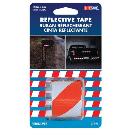 INCOM Incom RE821 Life Safe Red/Silver Reflective Tape - 1.5 in. x 40 in. Eng. Grade RE821